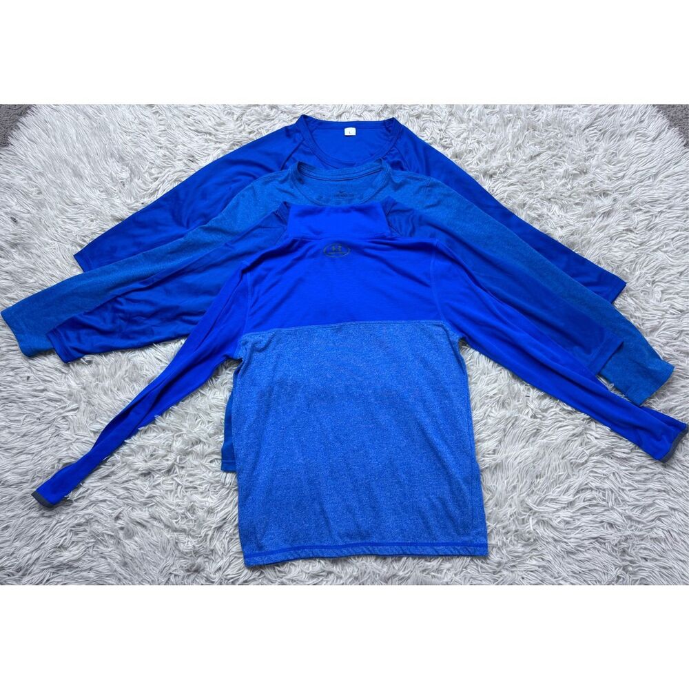 4 piece boys Blue Long-sleeve bundle size Large 16 by Nike, Under Armour & JR Te - Picture 4 of 14